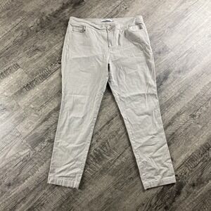 209 WST Sz 12 Beige Linen Blend Pocket Lightweight Pants Beachy Flowy